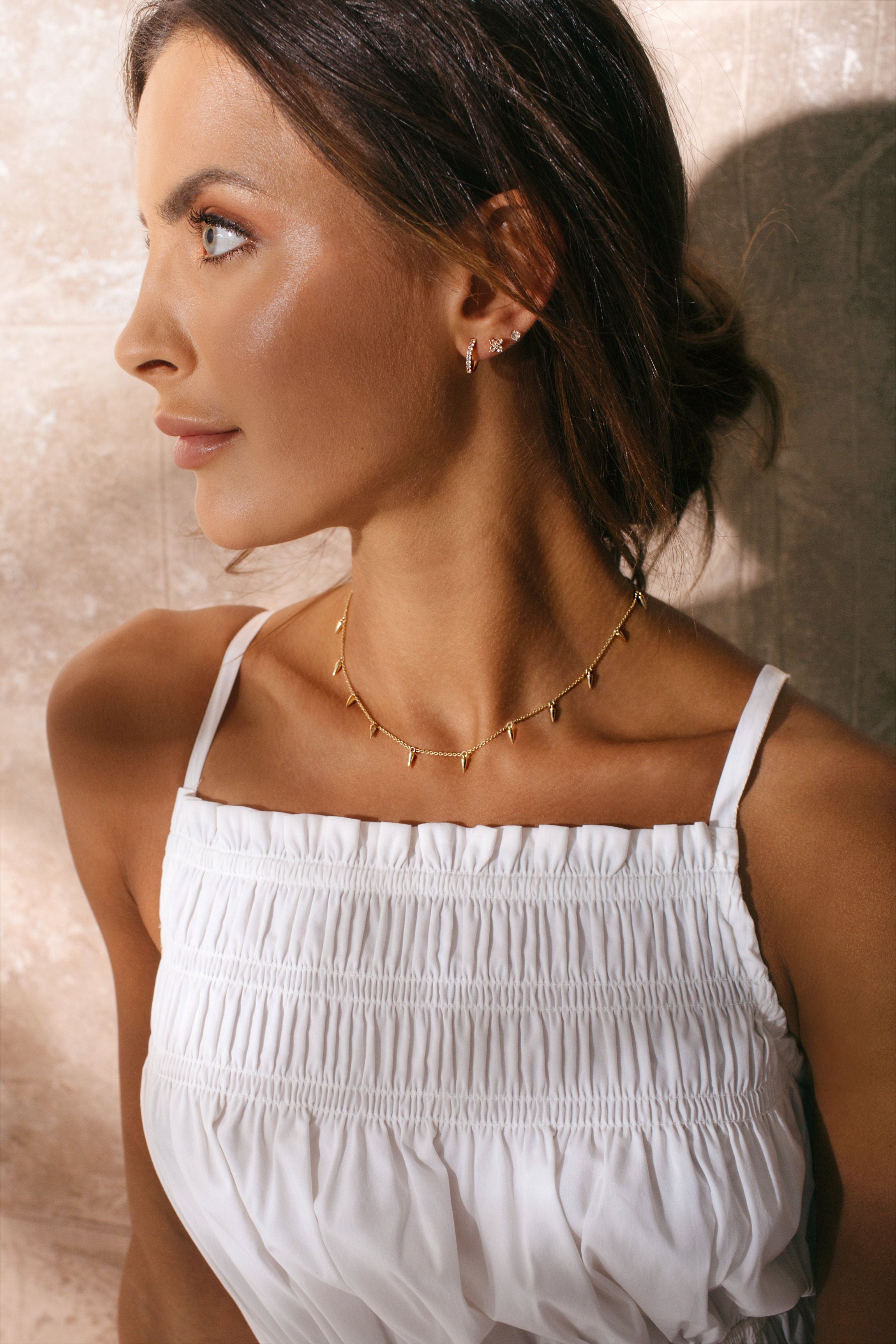 Murkani 13mm White Topaz Huggies- Sterling Silver