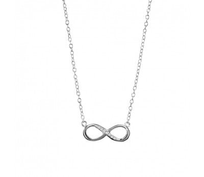 Sterling Silver Pave Set Infinity Necklace
