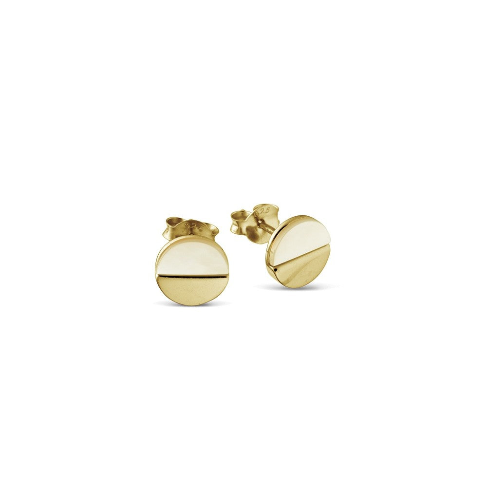 Gold Plated Mother of Pearl Stud Earrings