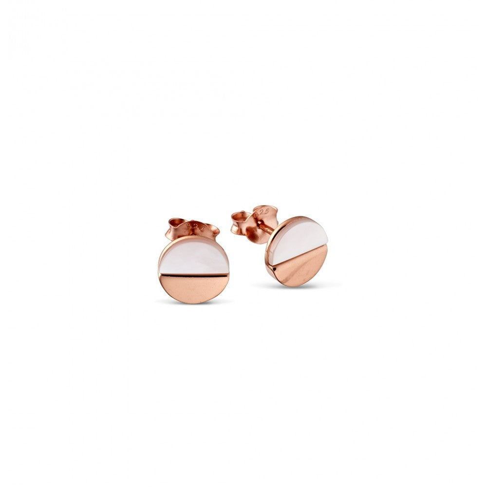 Rose Gold Plated and Mother of Pearl Stud Earrings