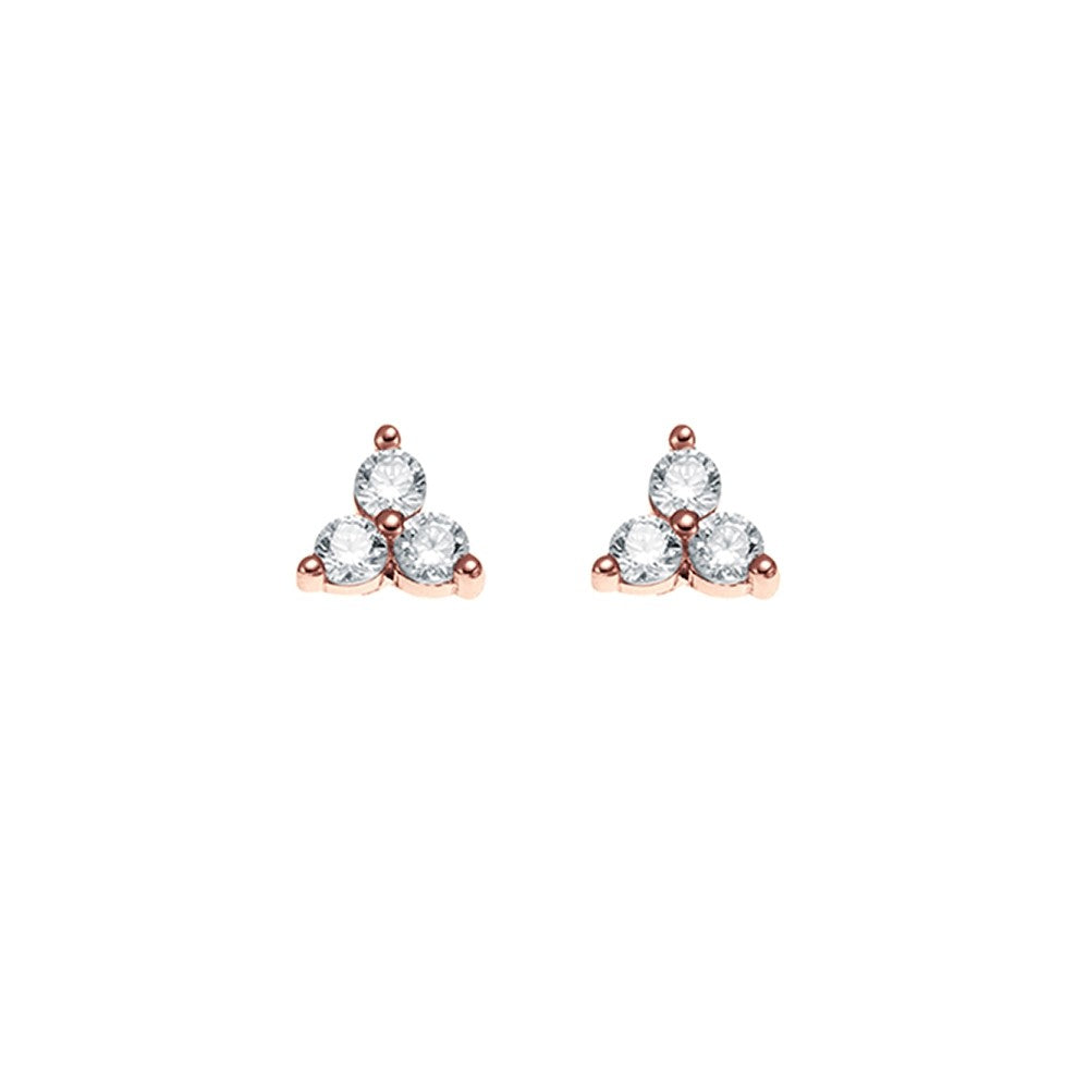 Rose Gold CZ Stud Earrings