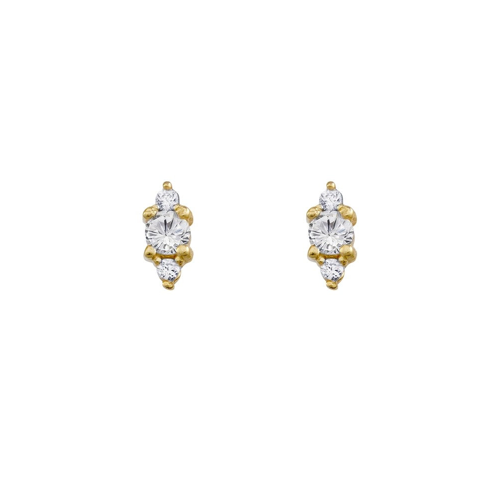 Gold Plated Dainty Stud Earrings