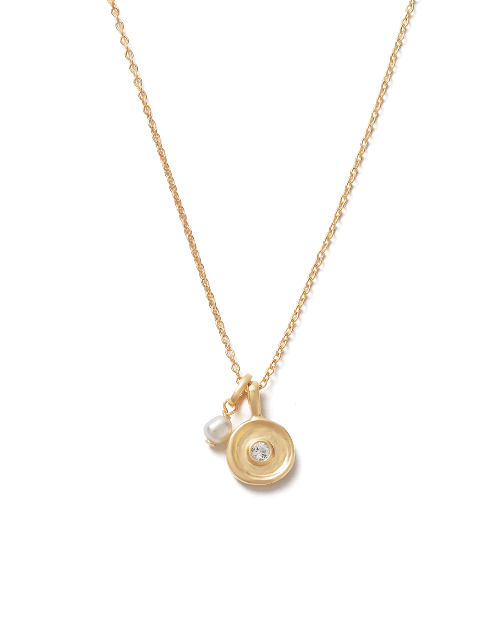 Kirstin Ash Eclipse Solstice Pearl Necklace 18k gold plated