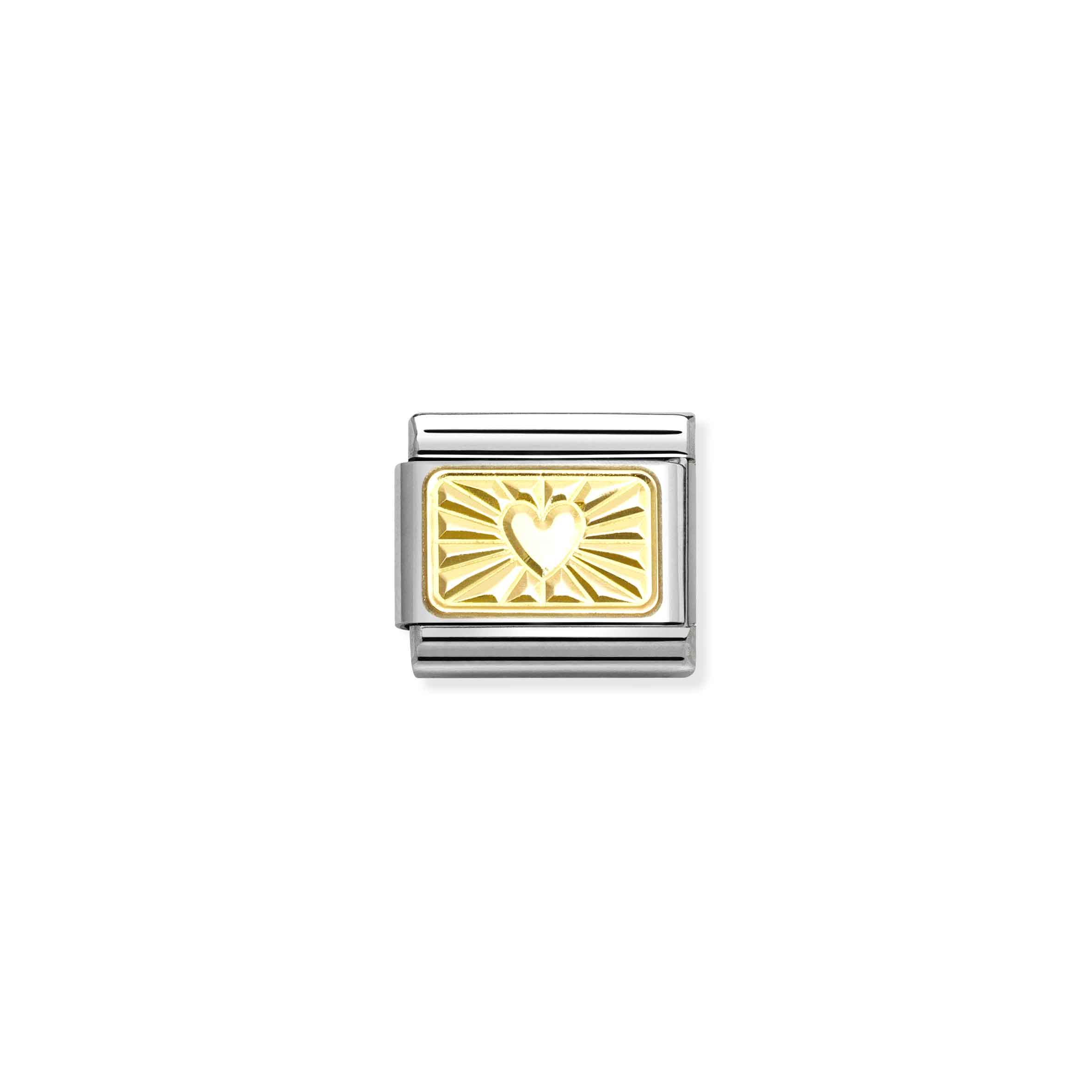 COMPOSABLE CLASSIC LINK 030121/58 HEART WITH ETCHED PLATE IN GOLD