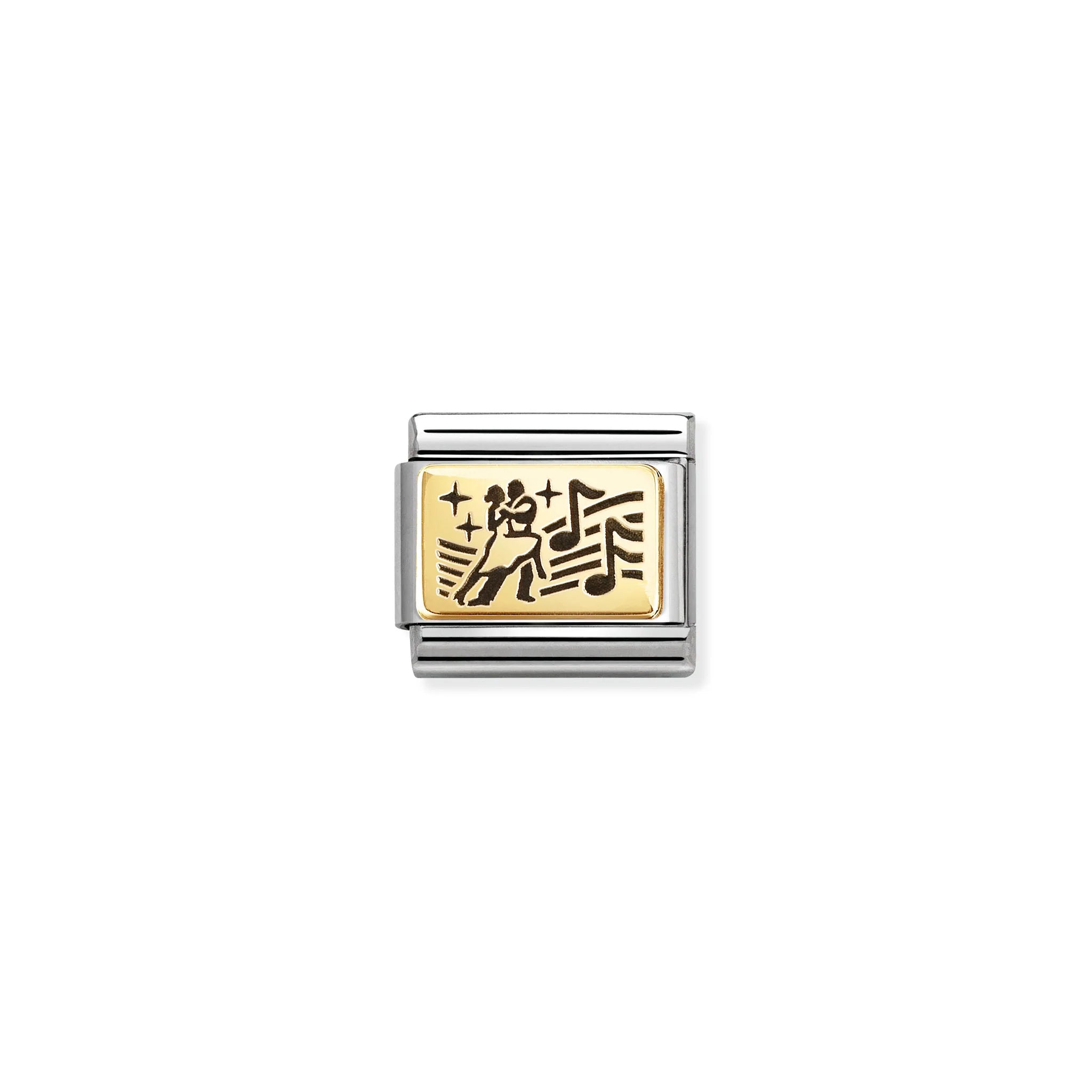 COMPOSABLE CLASSIC LINK 030166/68 DANCING COUPLE IN 18K GOLD & ENAMEL