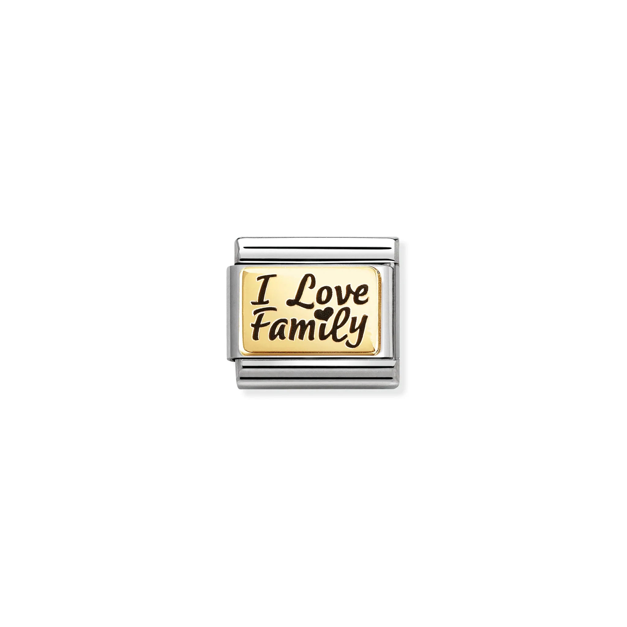 COMPOSABLE CLASSIC LINK 030166/69 I LOVE FAMILY IN 18K GOLD & ENAMEL