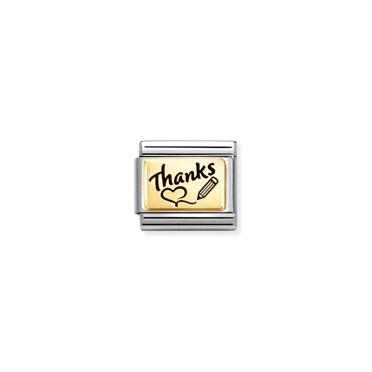 Nomination Composable Classic Link Thanks in 18k Gold
