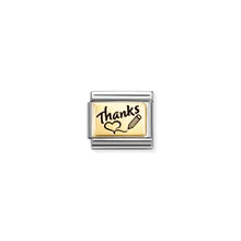 Nomination Composable Classic Link Thanks in 18k Gold