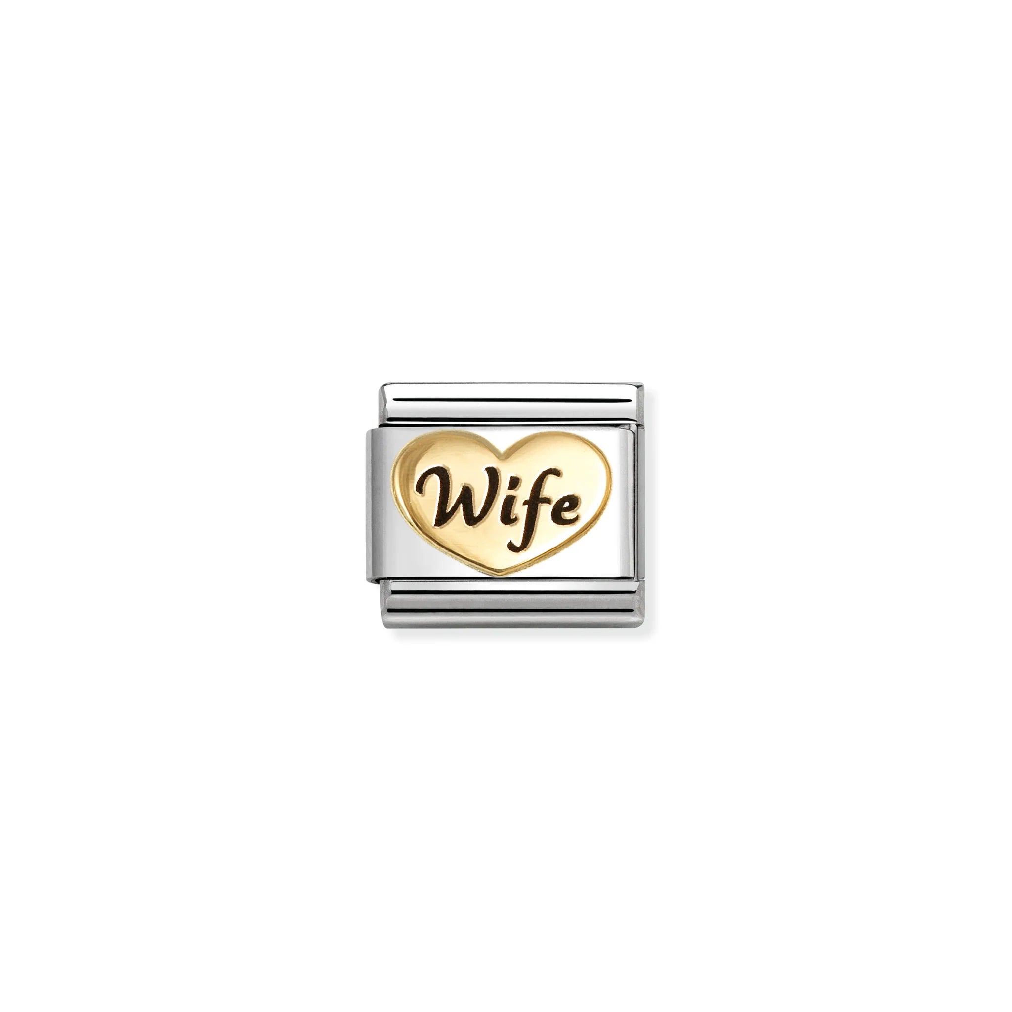 COMPOSABLE CLASSIC LINK 030285/82 WIFE HEART IN 18K GOLD & ENAMEL
