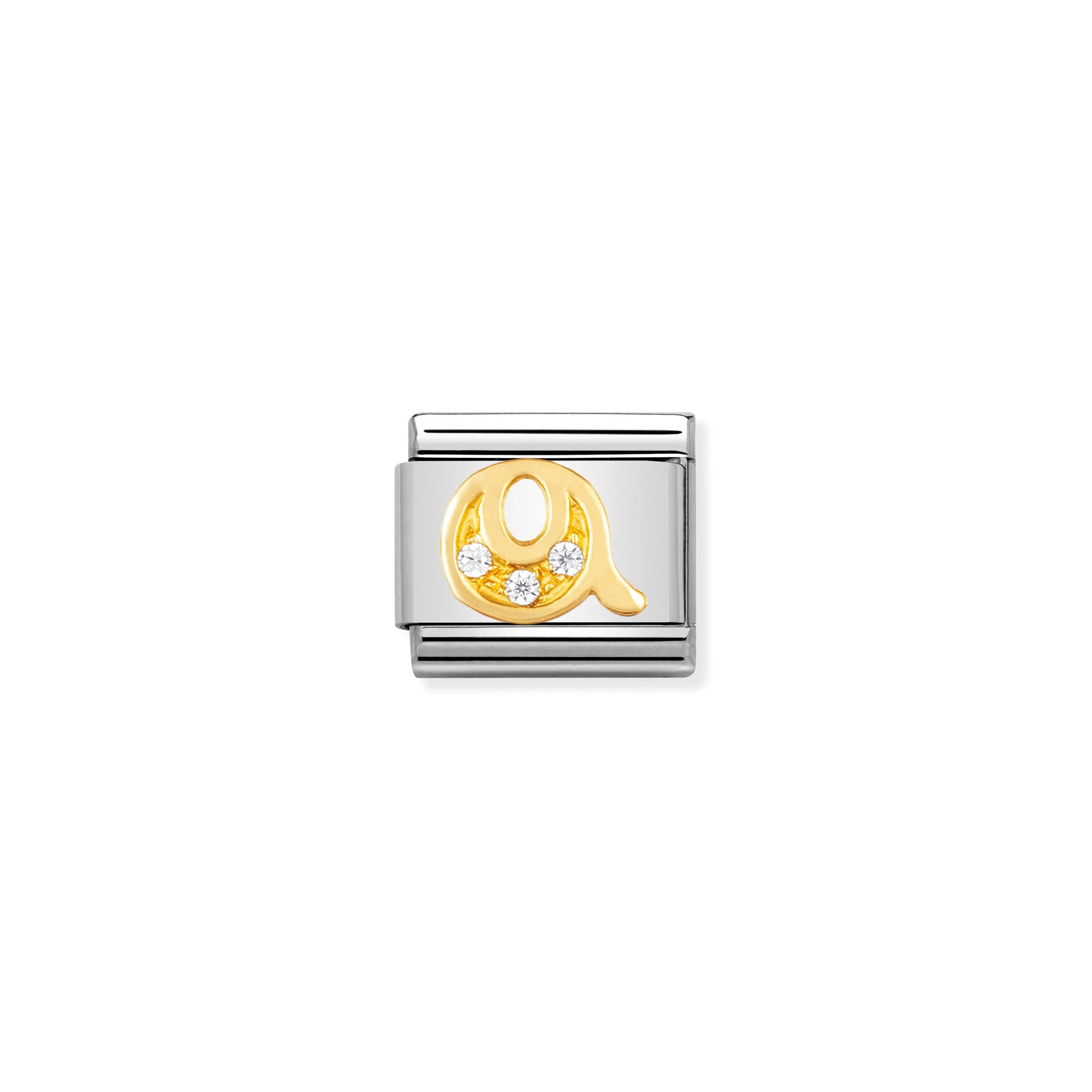 COMPOSABLE CLASSIC LINK 030301/17 LETTER Q IN 18K GOLD AND CZ