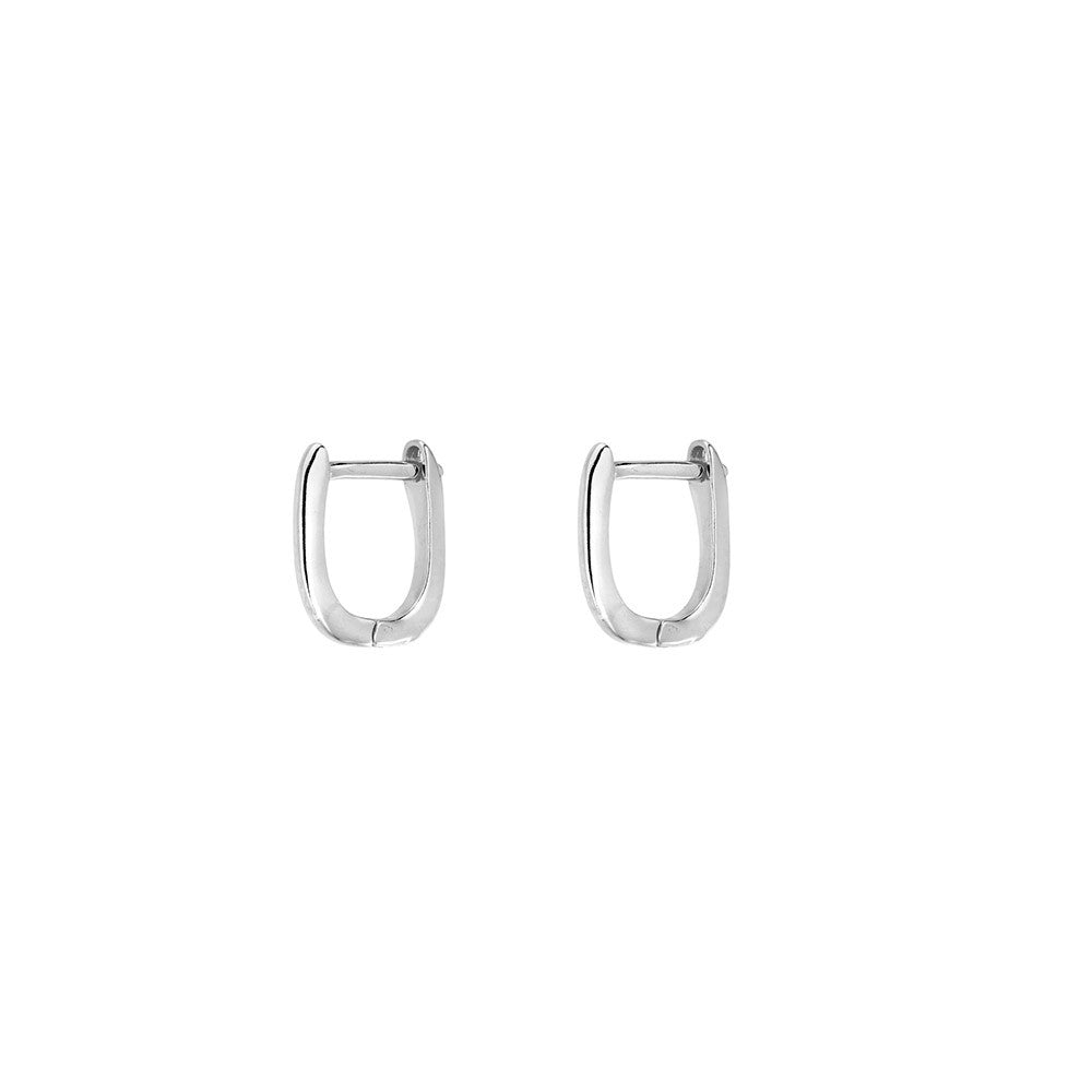 Sterling Silver 10mm Oblong Hoop Earrings