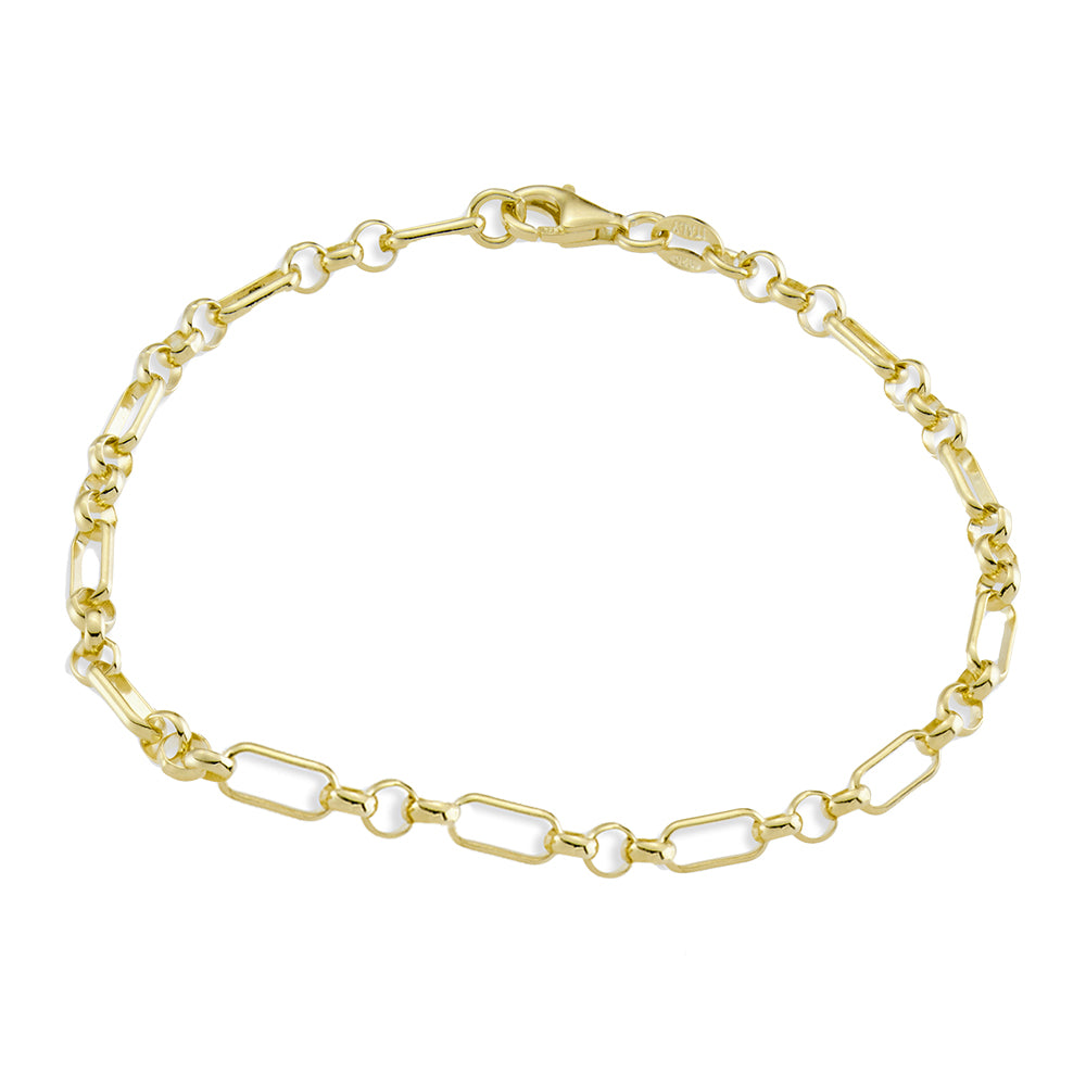 Gold Plated Mixed Link Bracelet