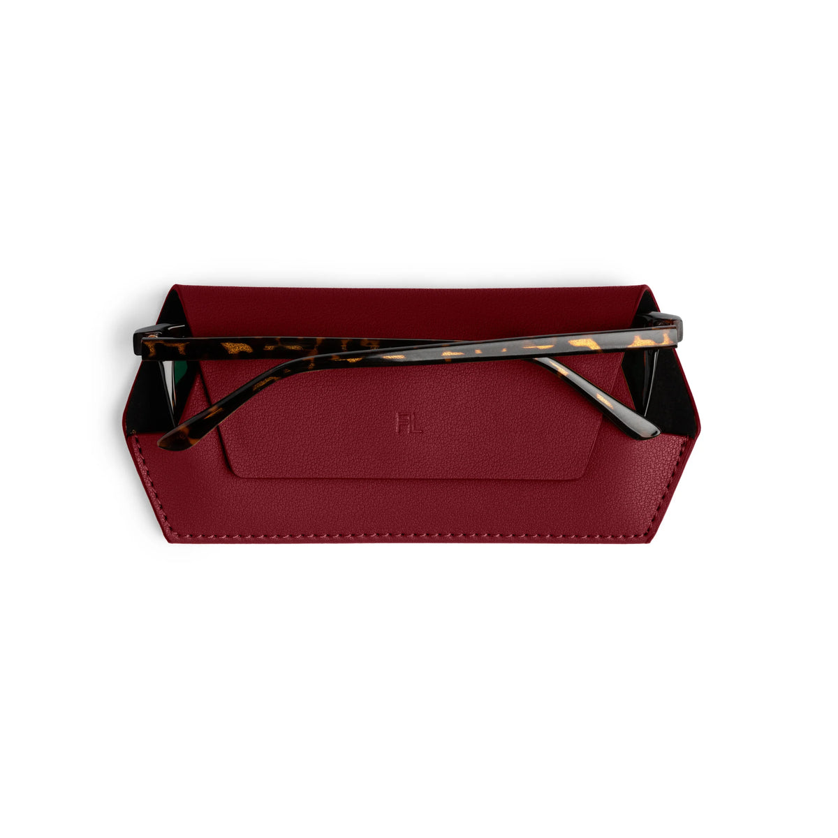 Fox & Leo Slimline Glasses Case - Burgundy