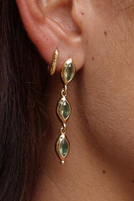 Toni May Isabella Marquise Apatite Gold Earrings