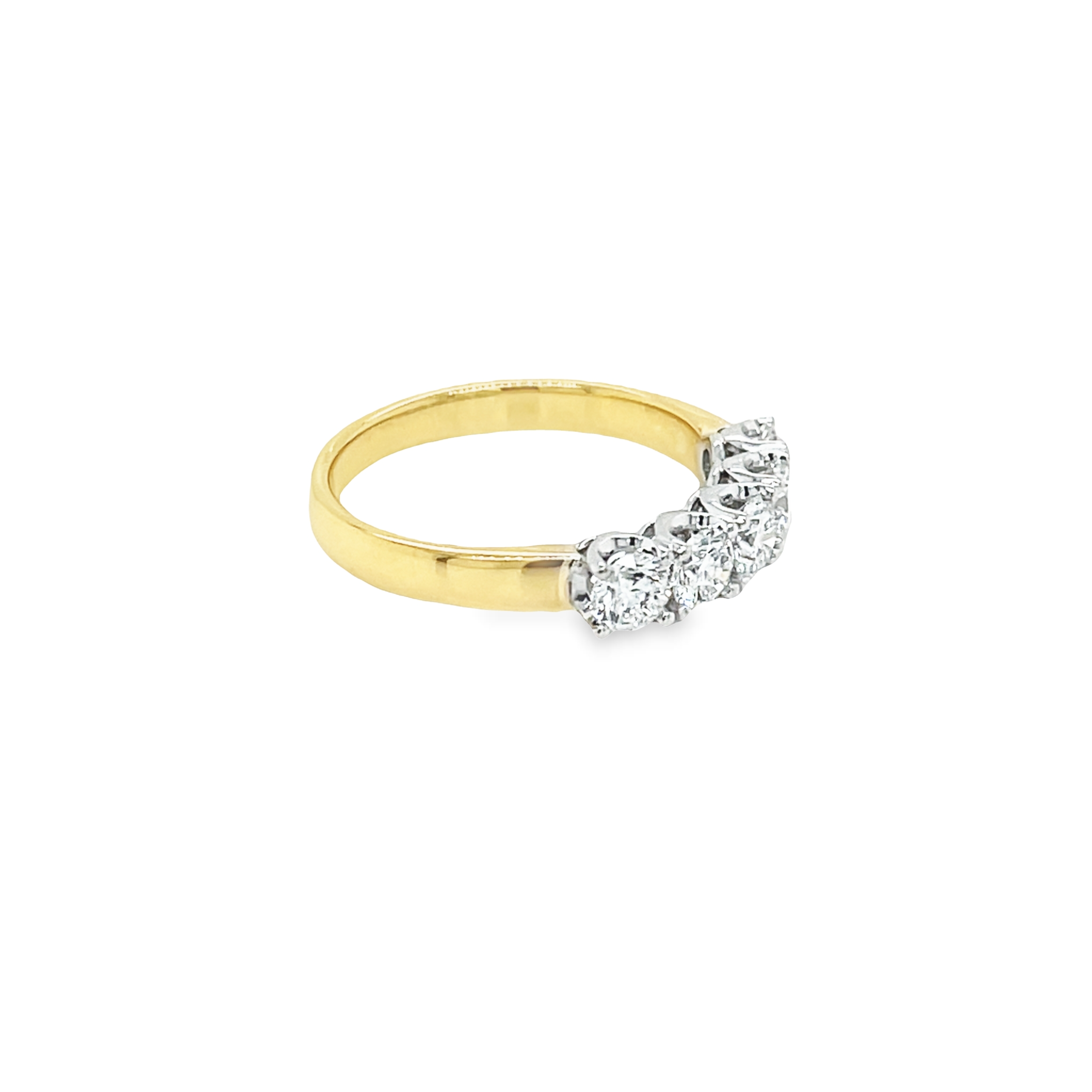 9ct Yellow and White Gold 1.00ct Total Lab Grown Diamond 5 Stone Ring