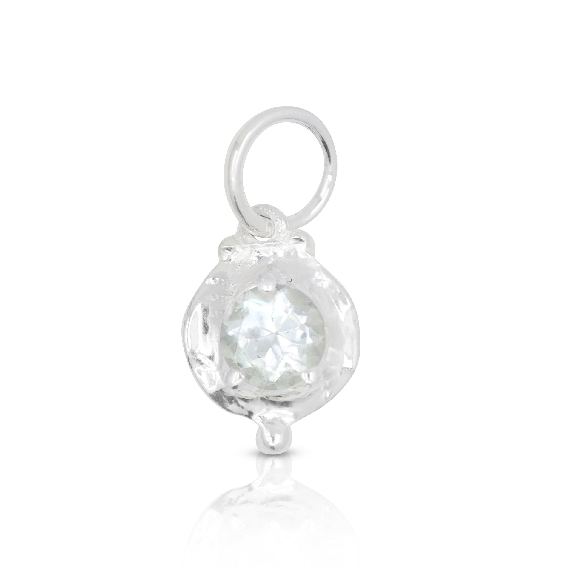 Toni May March Aquamarine Silver Birthstone Necklace Charm