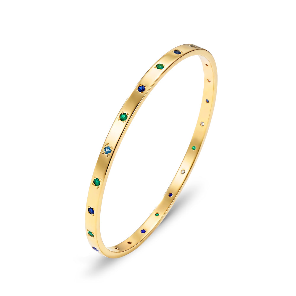 Premium Plated Multicolour CZ Brass Bangle
