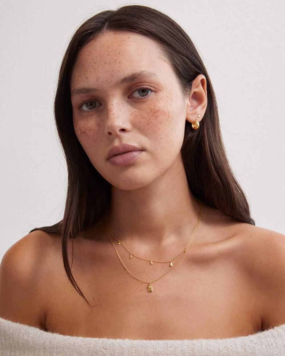 Kirstin Ash Guiding Star Etched Hoops- 18k gold plated