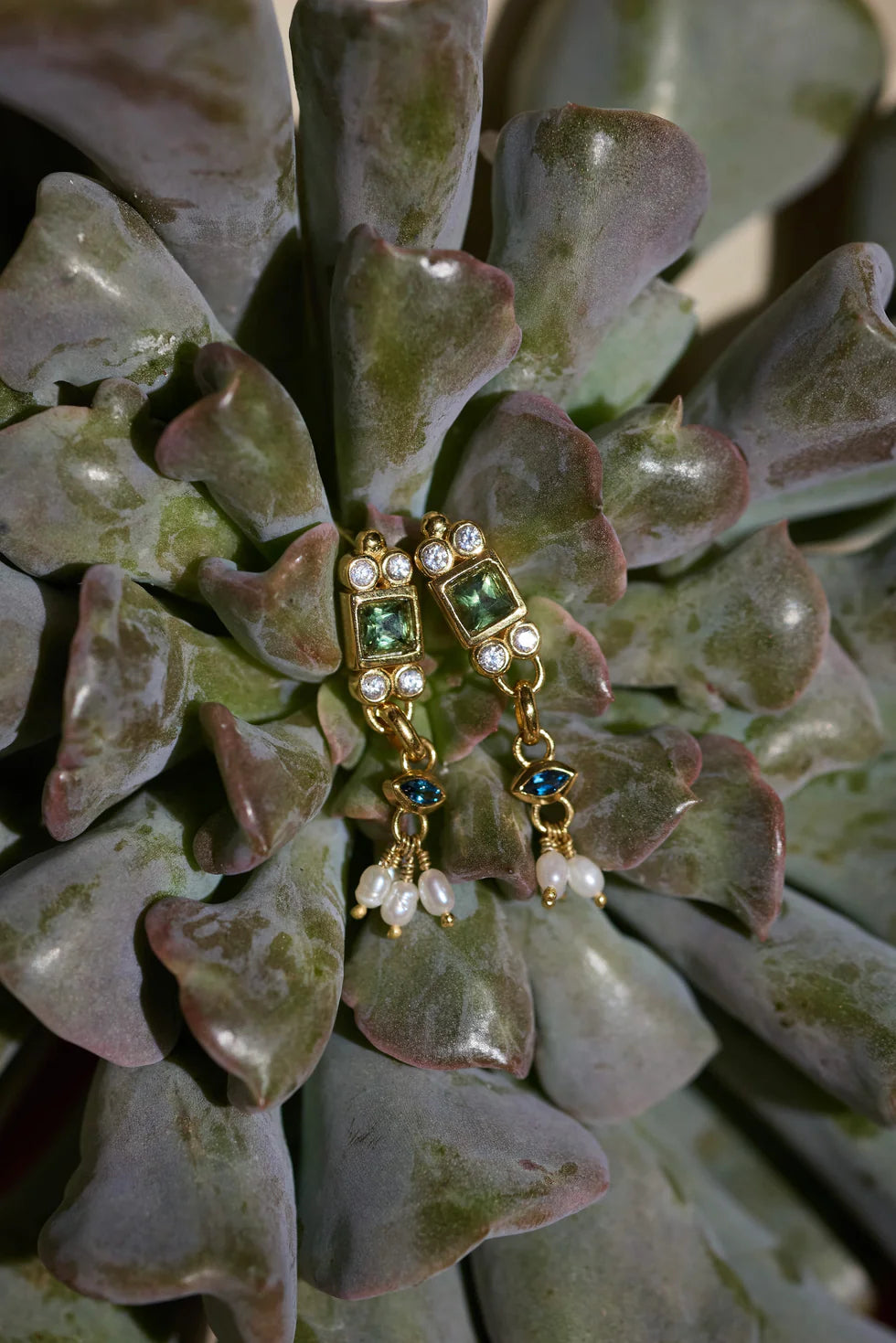 Toni May Azure Apatite Gold Earrings