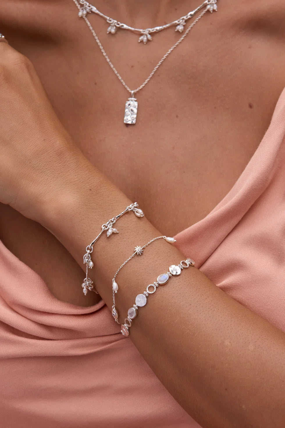 Toni May Trinket Pearl Silver Bracelet