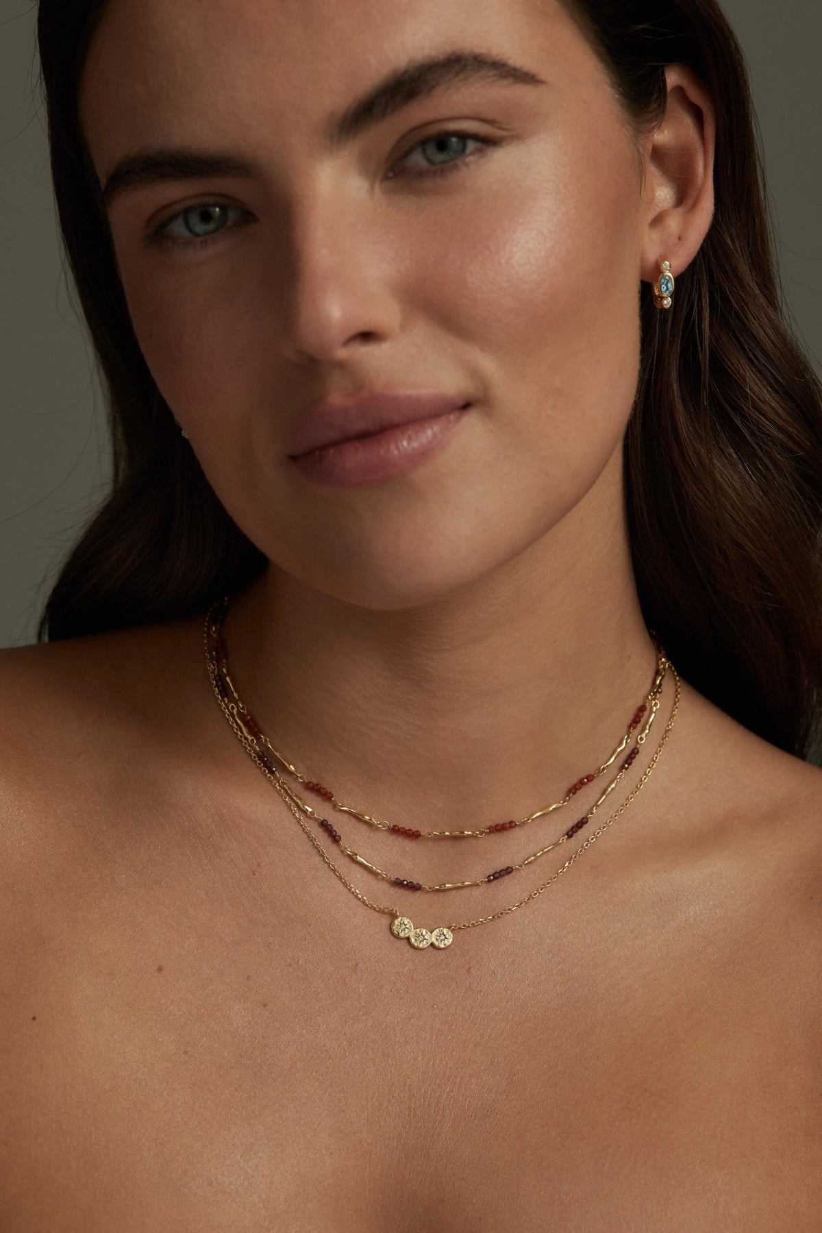 Toni May Aphrodite Rhodolite Gold Necklace
