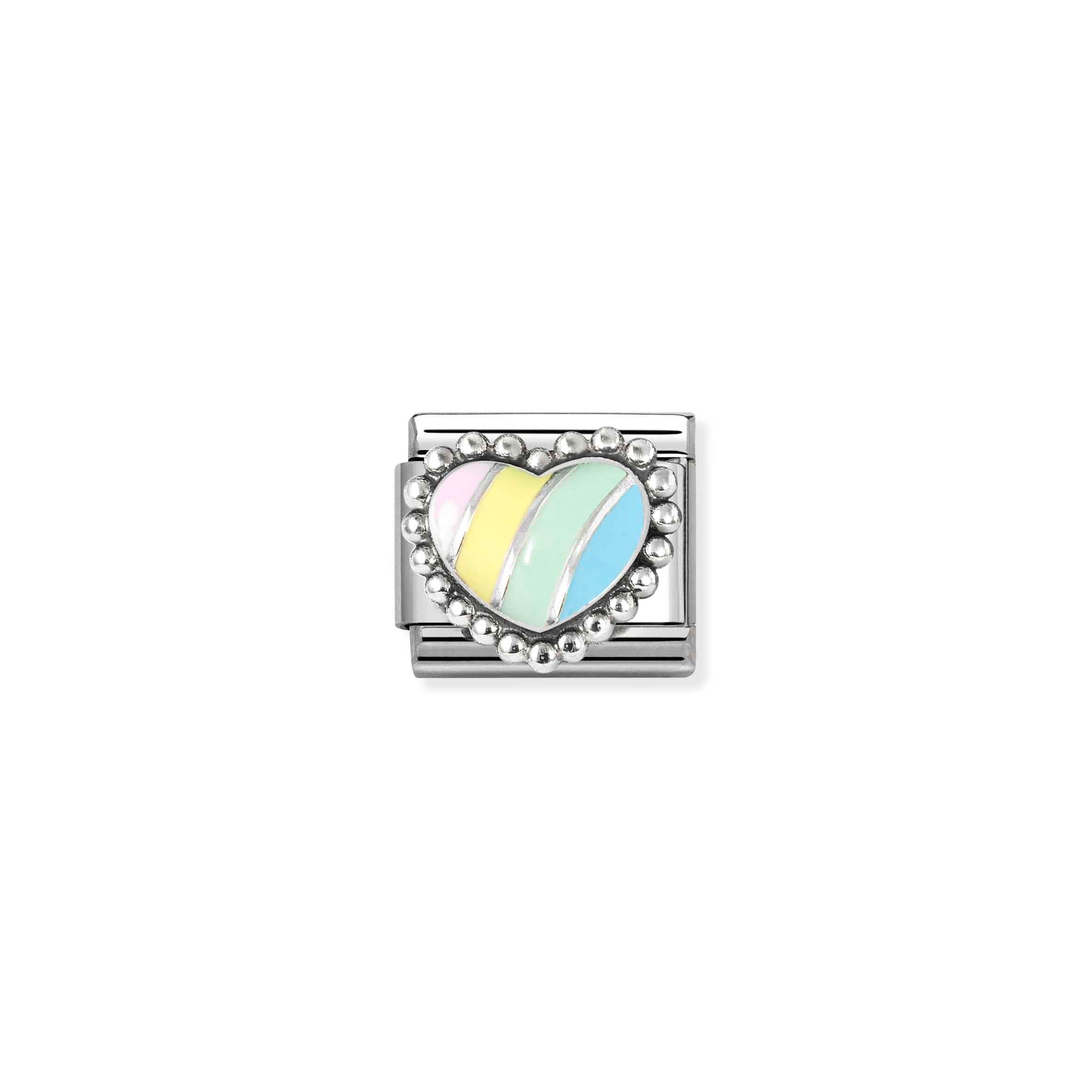 Nominations Composable Classic Multi colour Raised Heart in Silver 330204/37