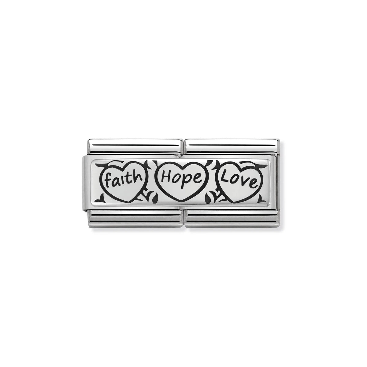 Nomination Composable Classic Double Engraved Link Faith Hope Love