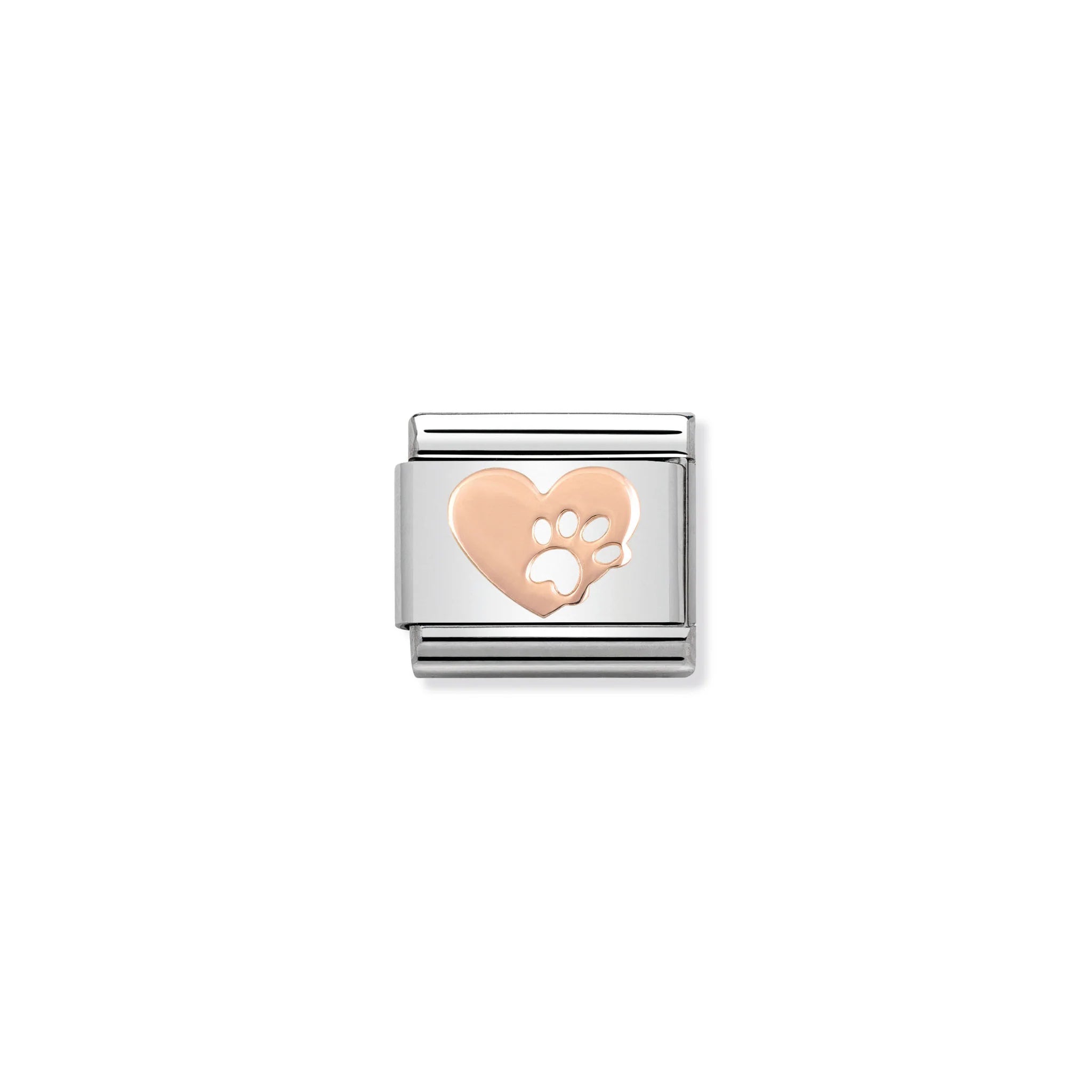COMPOSABLE CLASSIC LINK 430104/12 HEART WITH FOOTPRINTS IN 9K ROSE GOLD