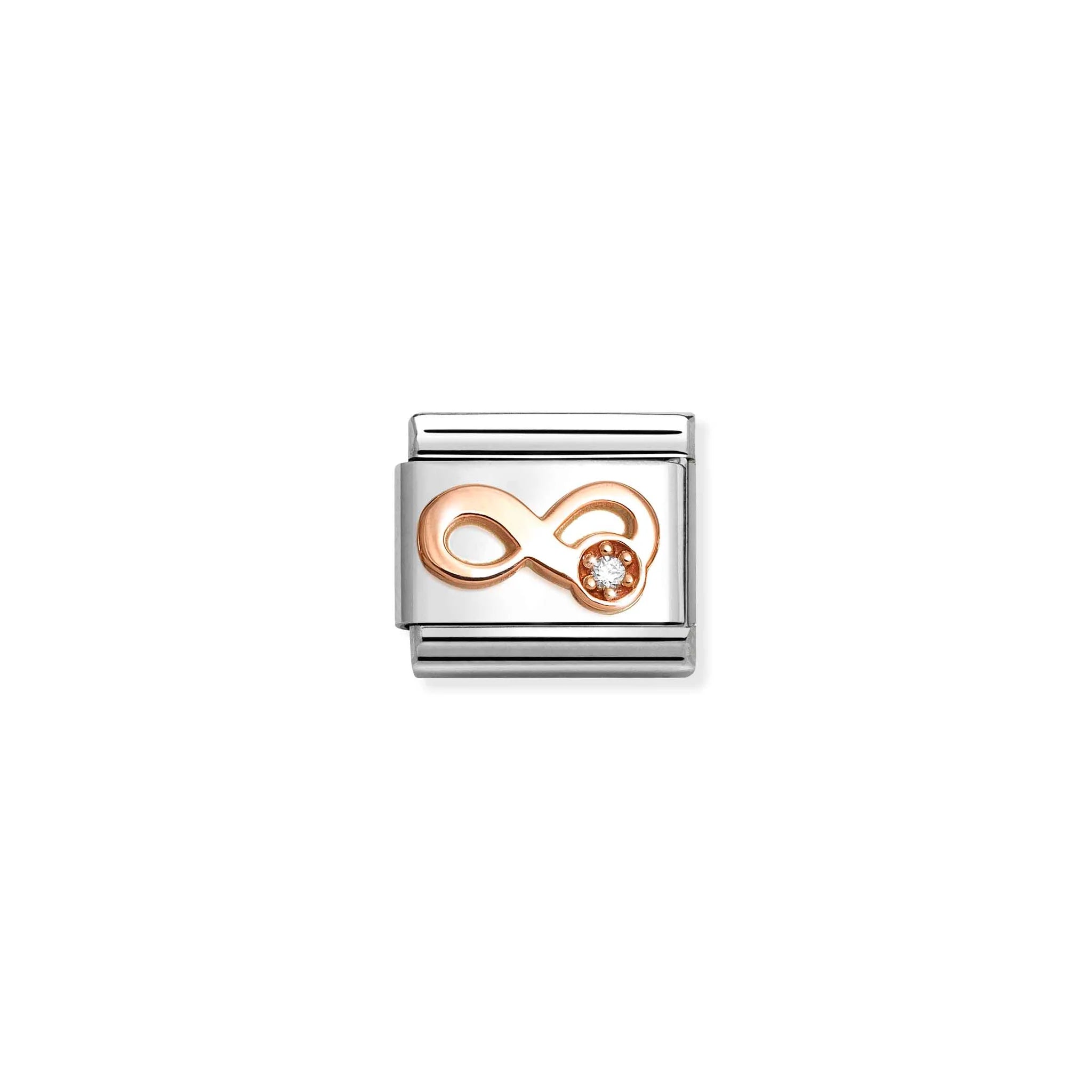 COMPOSABLE CLASSIC LINK 430305/46 INFINITY 9K ROSE GOLD & WHITE CZ