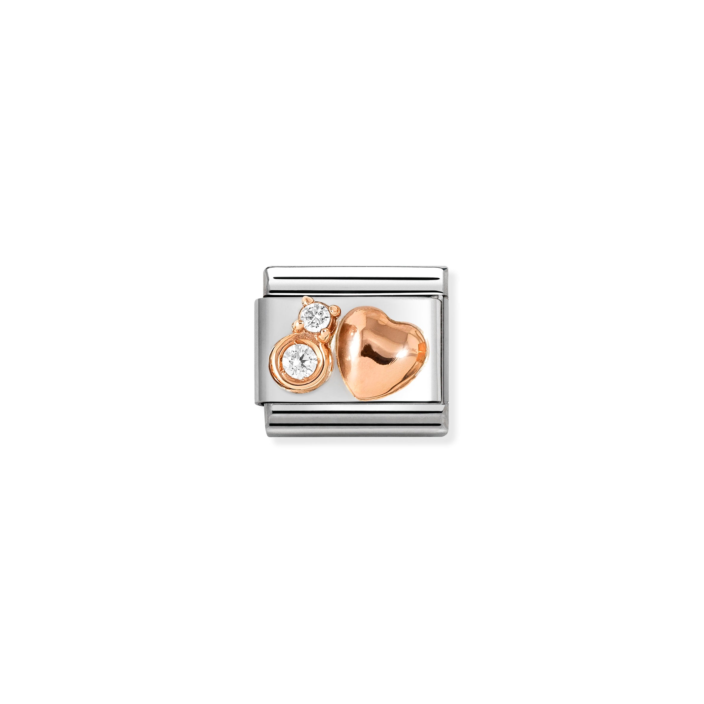 Composable Classic Link Heart with 9ct Rose Gold with CZ 430305/51