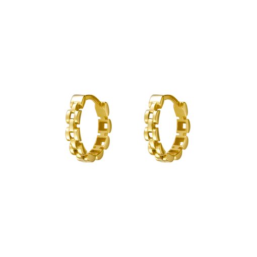 Gold Plated Chain Mini Hoop Earrings