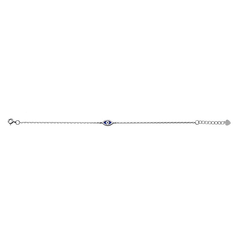 Sterling Silver Cubic Zirconia Mini Eye Bracelet