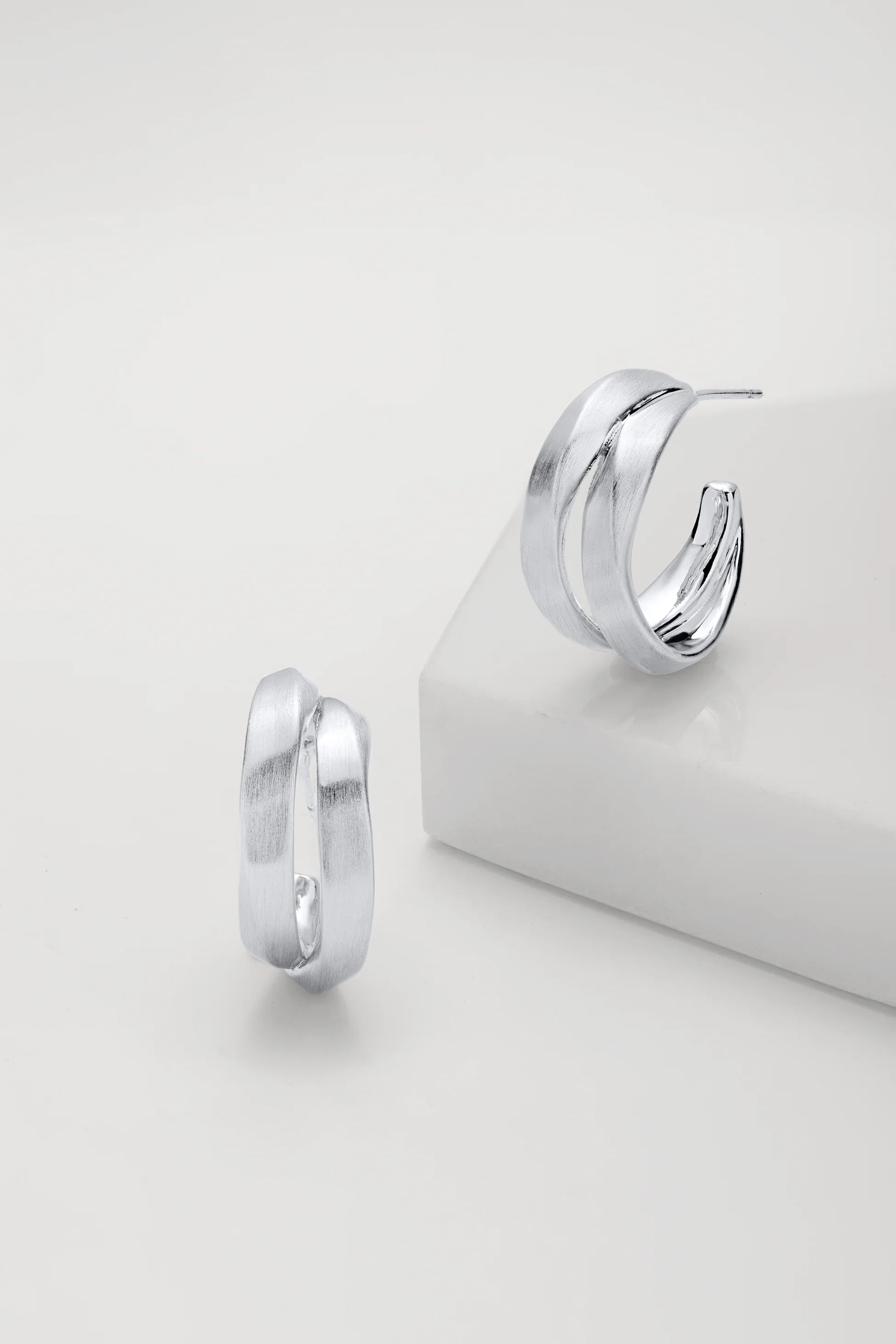 Zafino Hannah Hoop - Brushed - Silver