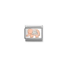Composable Classic Link Glitter Elephant in 9K Rose Gold