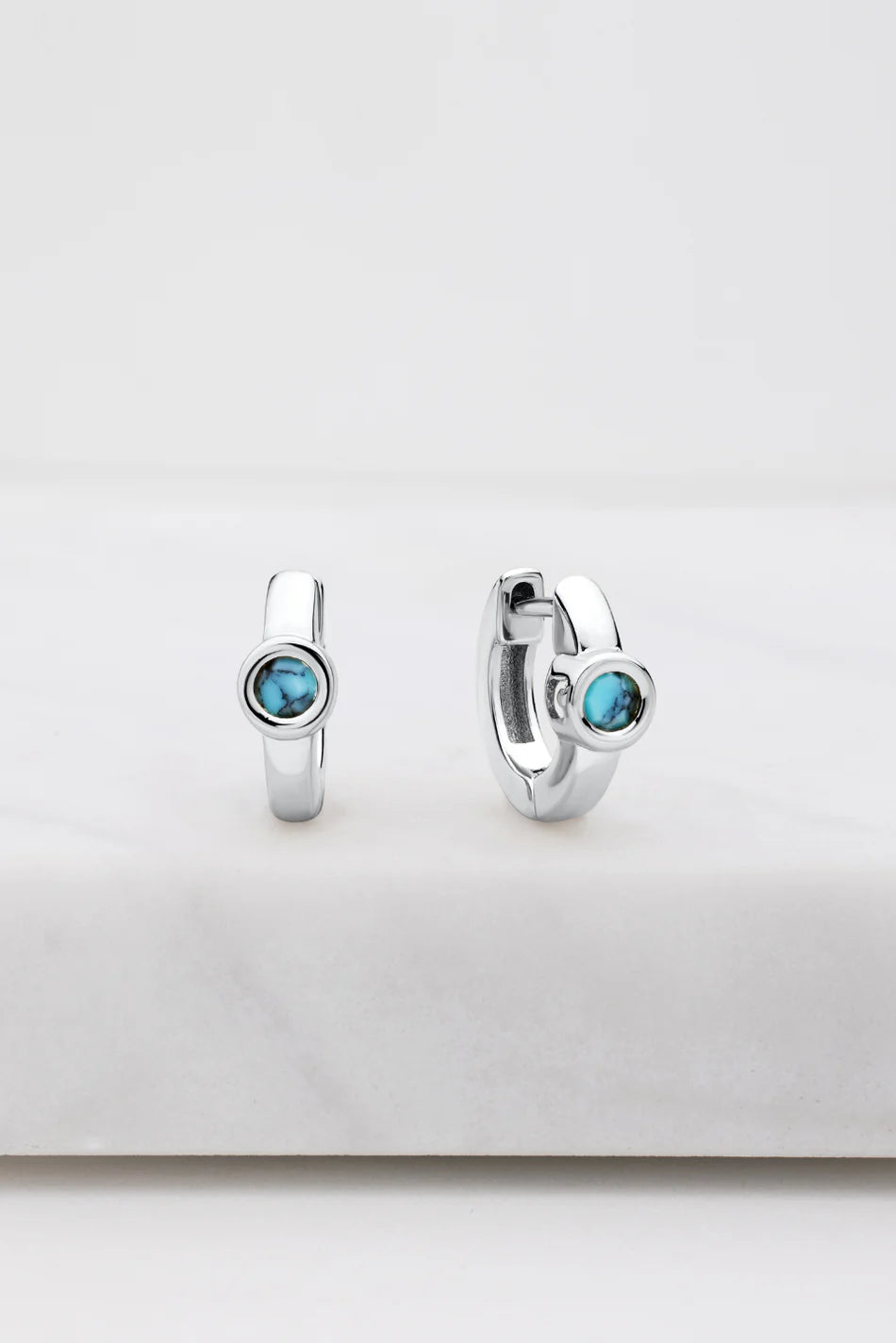Zafino Luna Huggie - Silver/Turquoise