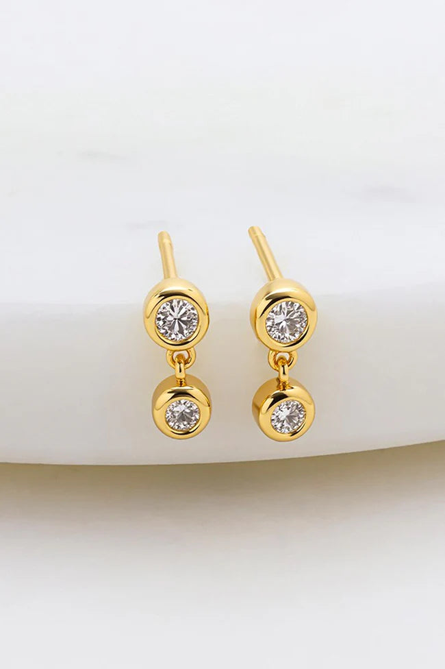 Zafino Amy Earring - Clear / Gold
