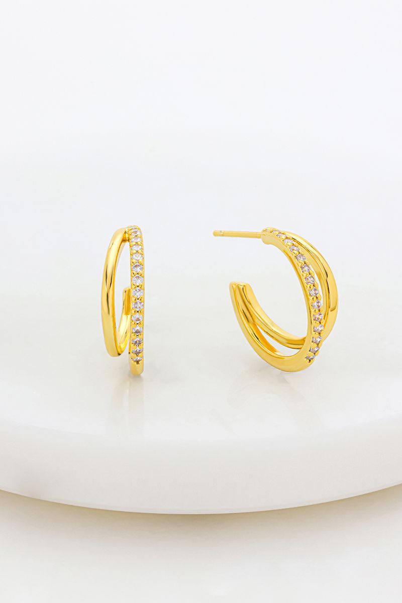 Zafino Celeste Hoop - Clear/ Gold