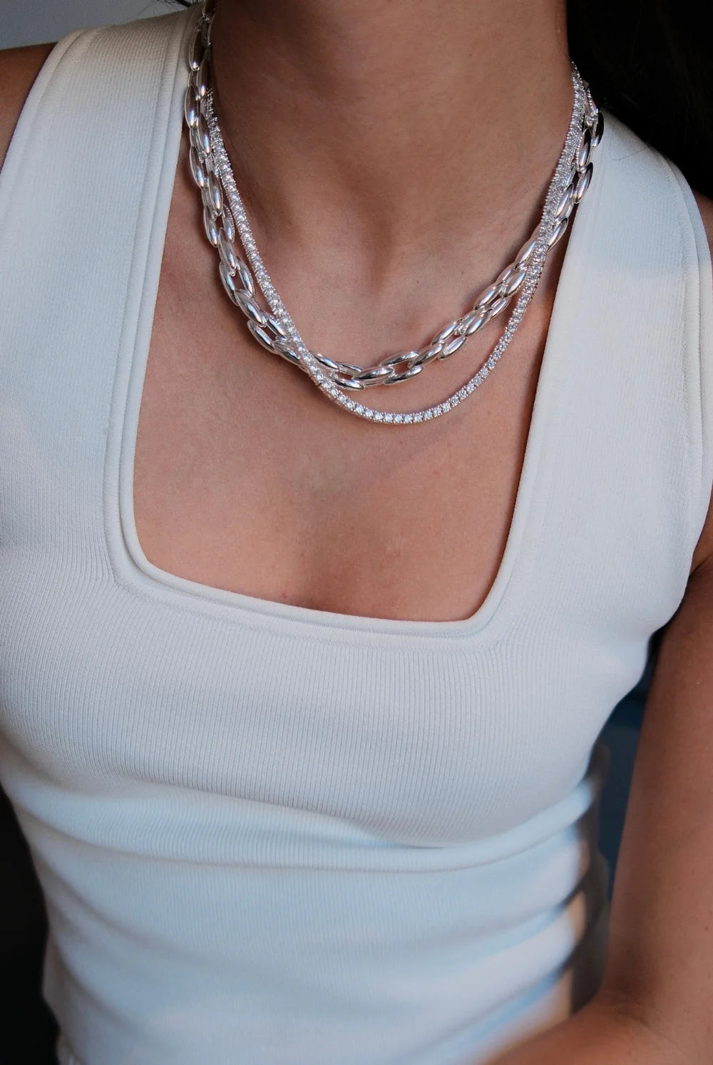 Zafino Dani Tennis Necklace Silver