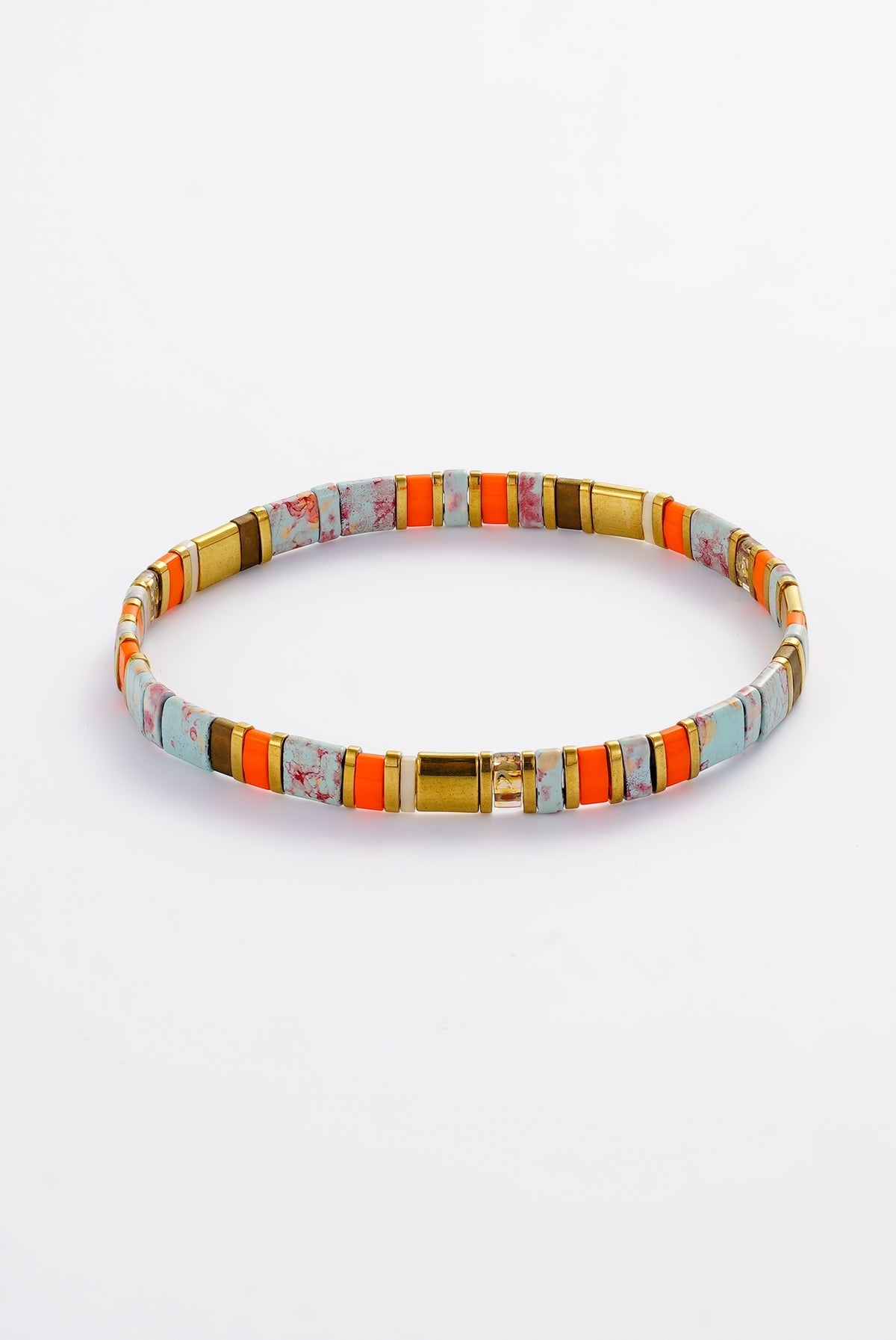 Zafino Tile Bracelet - Teal/Orange