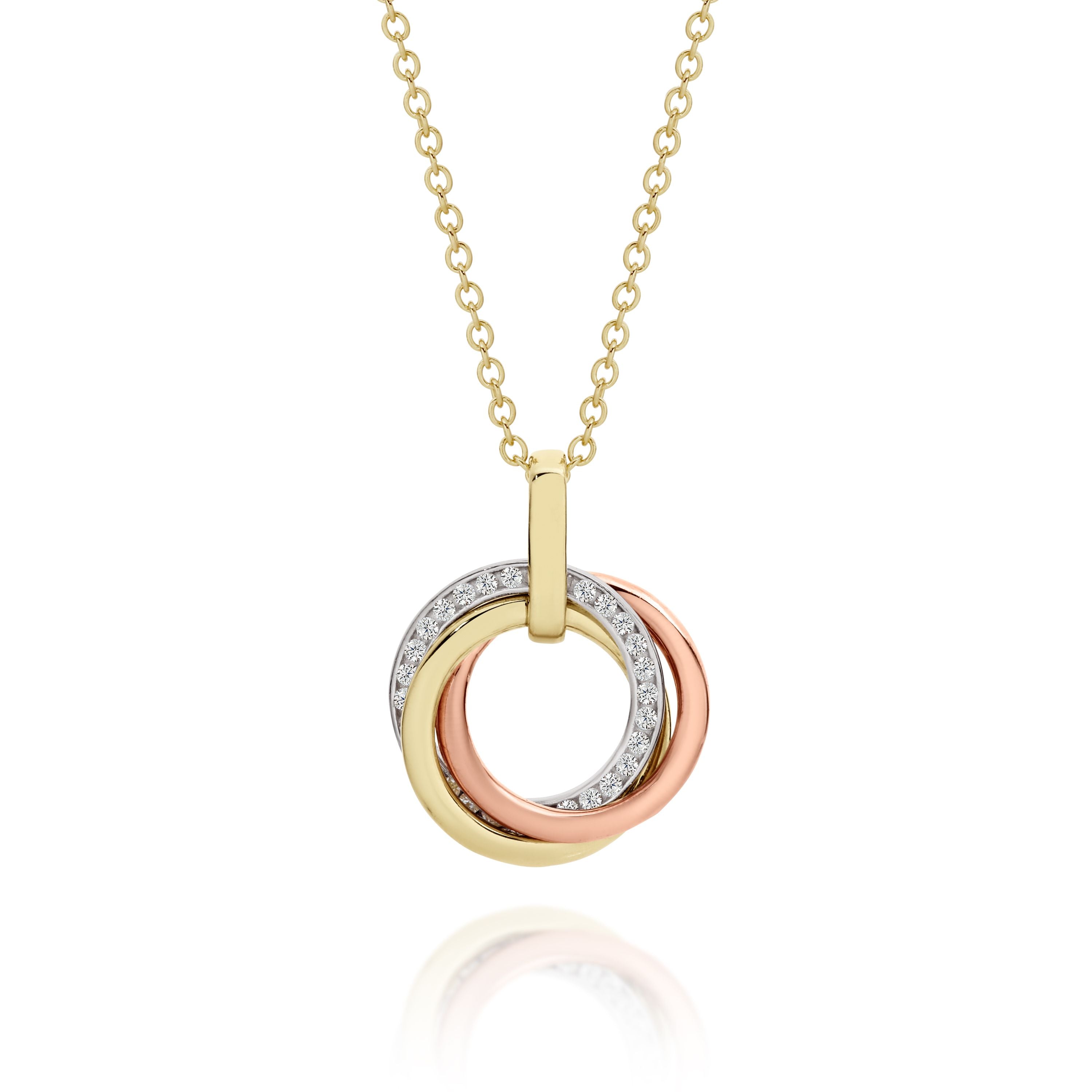 9ct Three Tone Love Knot Pendant