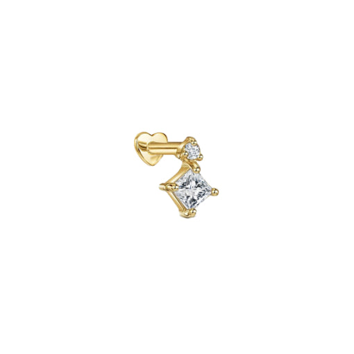 Sterling Siver Flat Back CZ Drop Stud