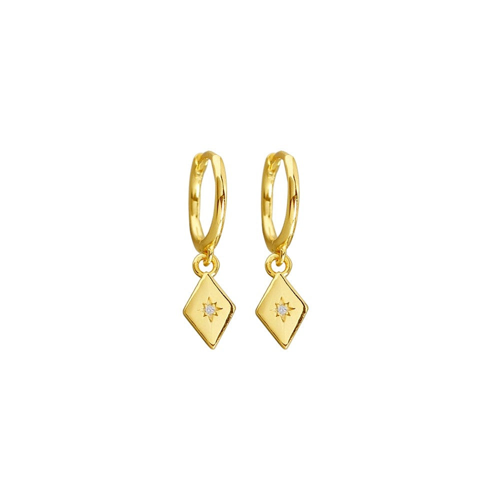 Sterling Silver Drop Earring with CZ Detail