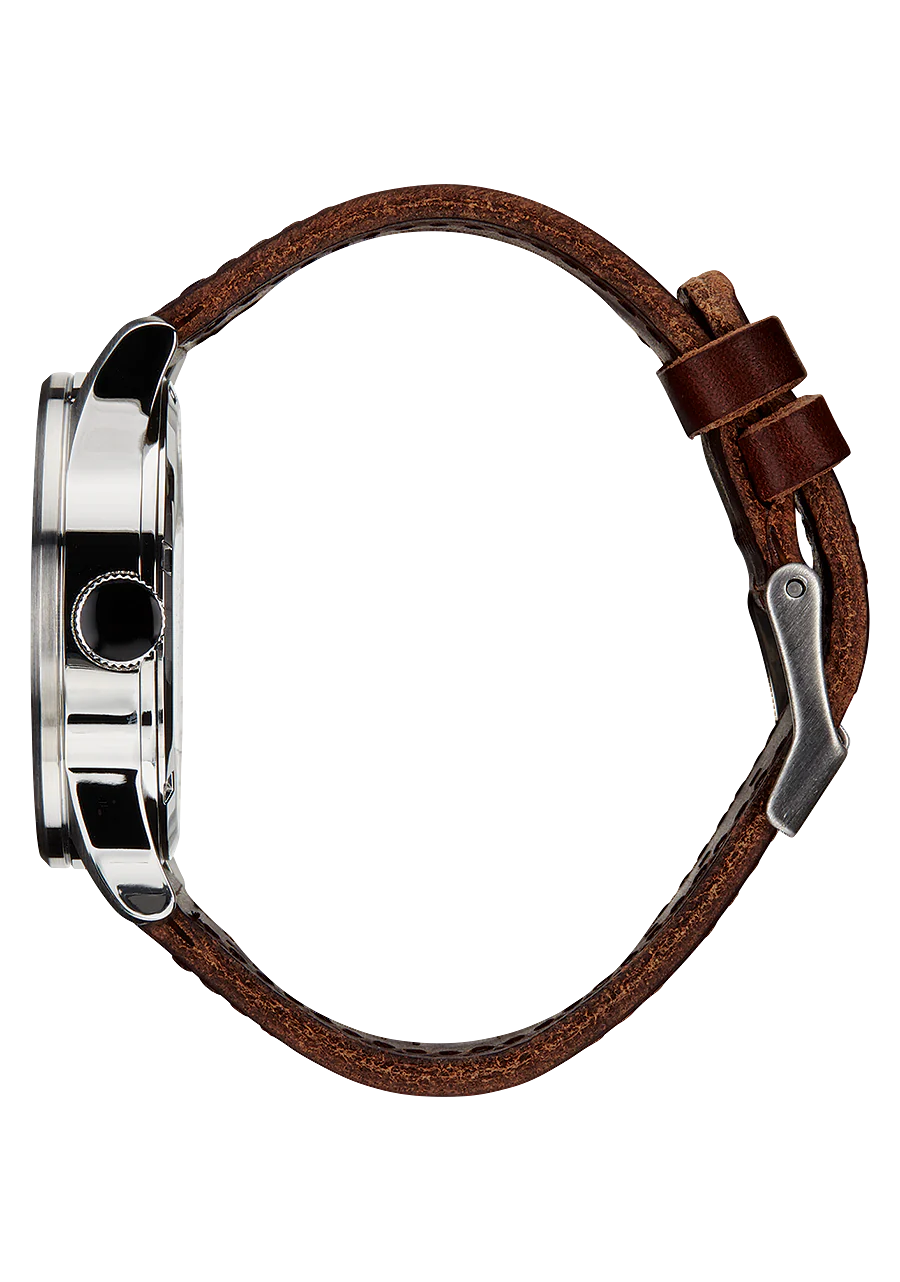 Nixon Sentry Leather Brown and Blue Watch