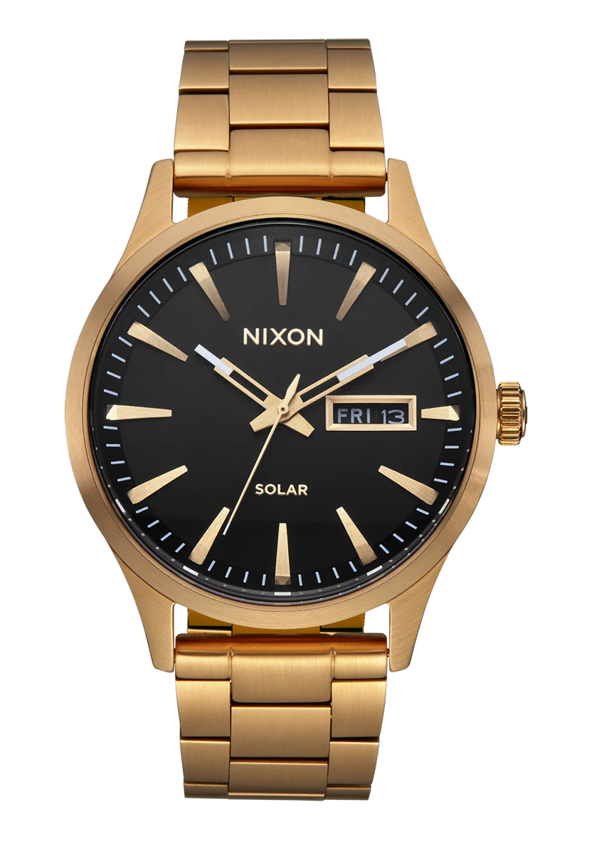 Nixon Sentry Solar Stainless Steel All Gold/ Black
