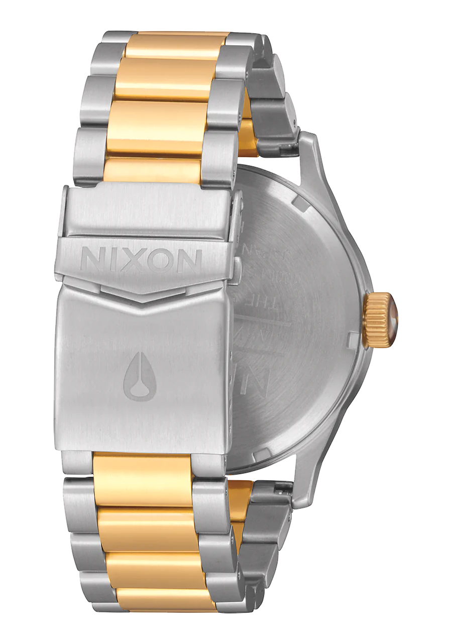 Nixon Sentry Stainless Silver Gold Watch