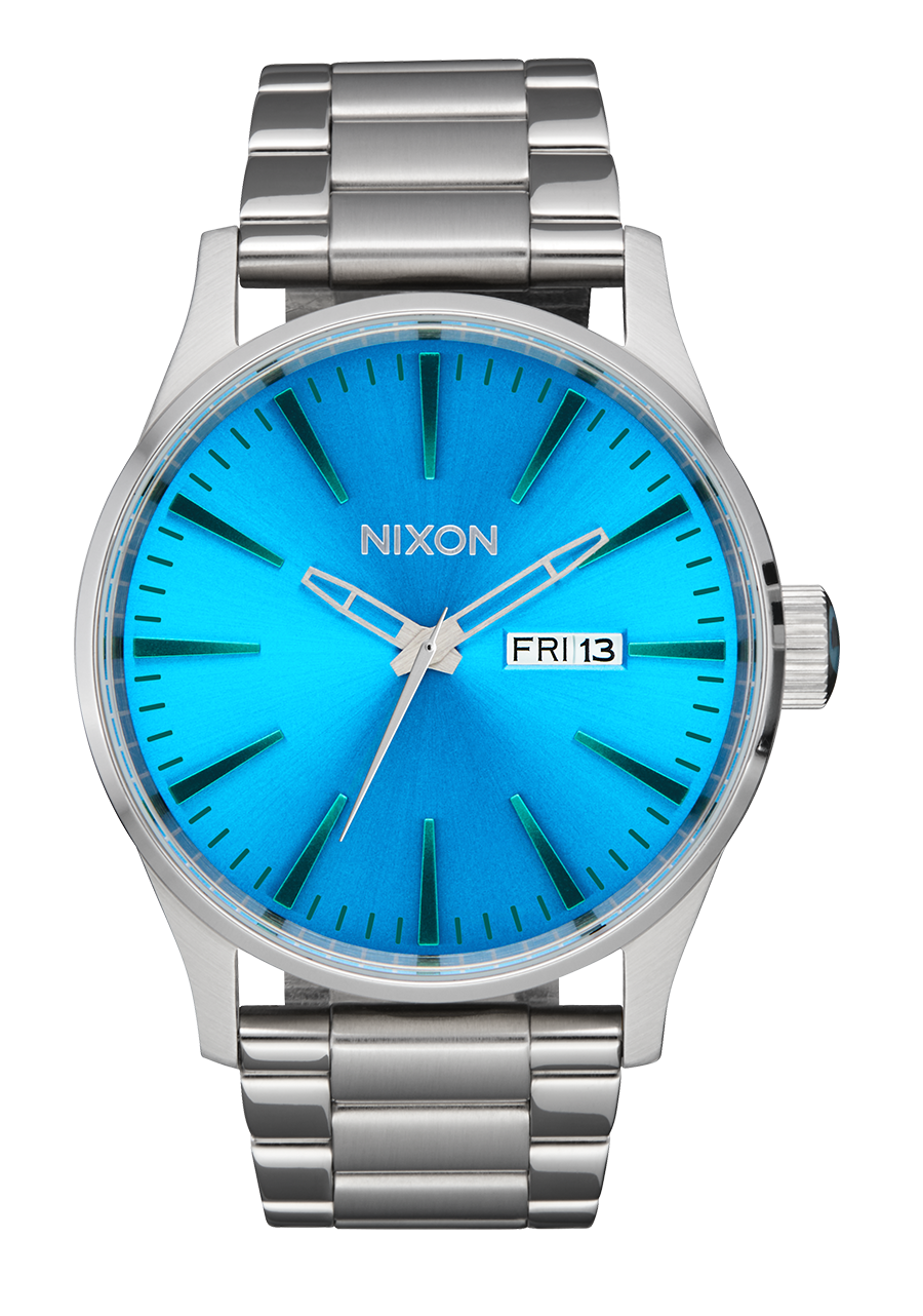 Nixon Sentry Stainless Steel Silver / Byron Blue Ombre Silver