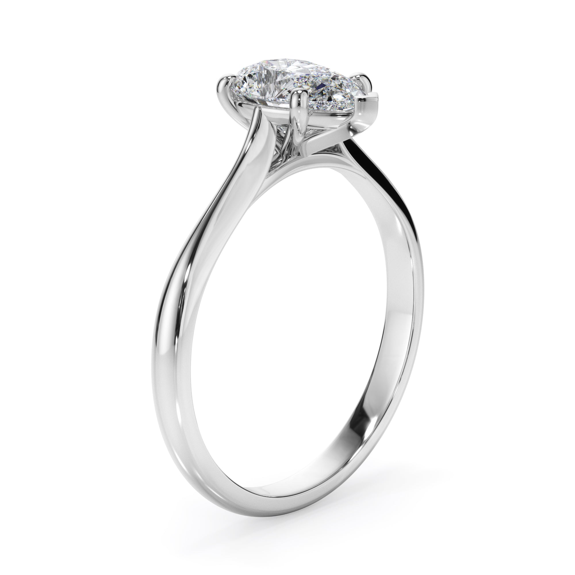 18ct White Gold Pear Cut Diamond Engagement Ring