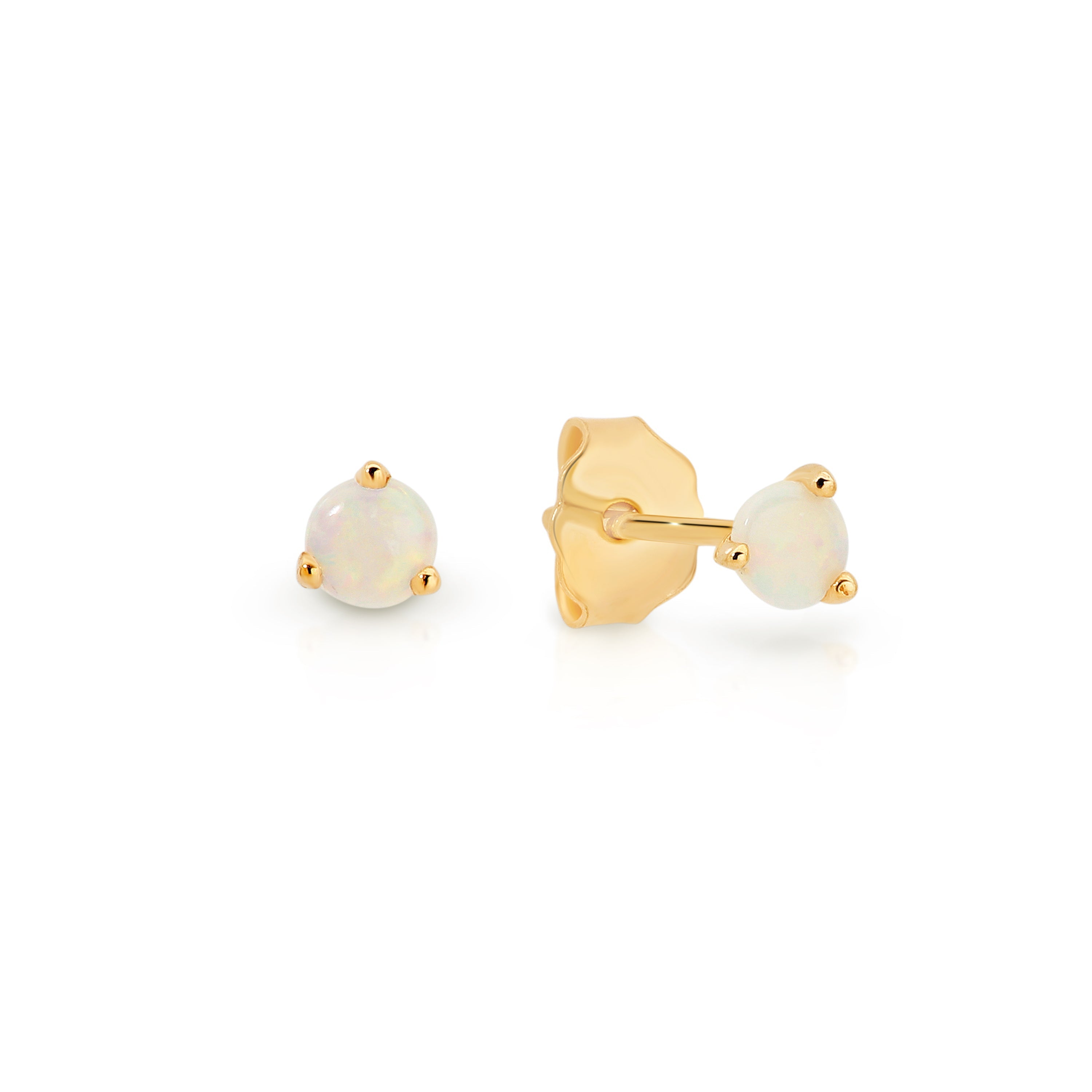 9ct Yellow Gold Opal Earrings