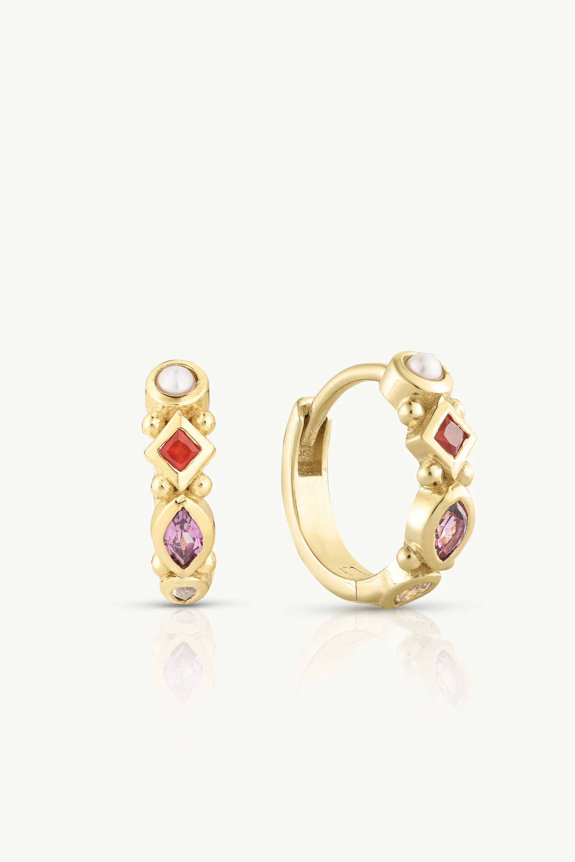 Toni May Alida Rhodolite Gold Huggies