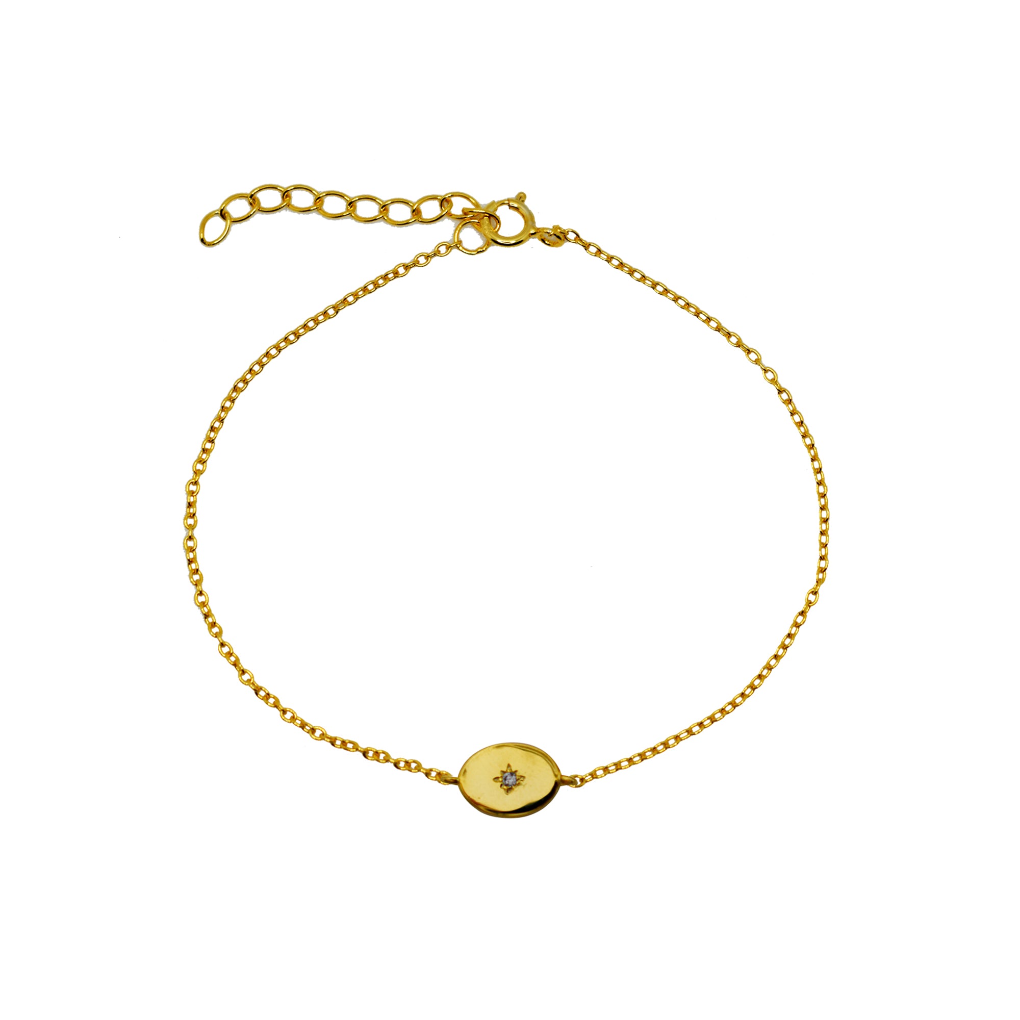 Gold Plated Cubic Zirconia Starburst Bracelet